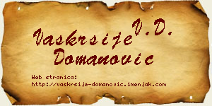 Vaskrsije Domanović vizit kartica